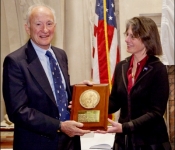  In New York, receiving the CCA Blue Water Medal for 2010